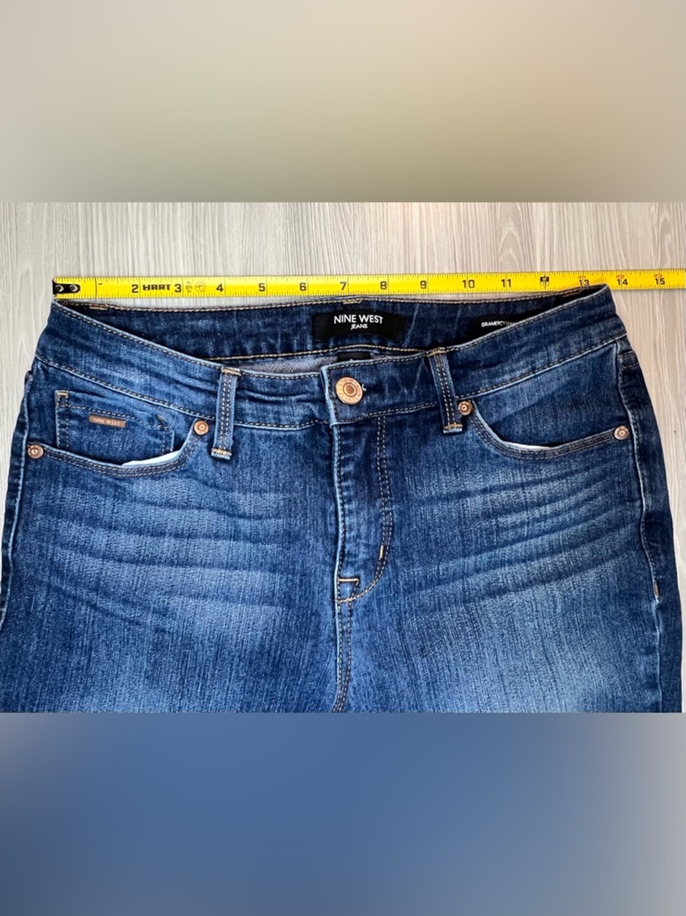 Nine West Gramercy Skinny Ankle Jeans‎ Women's Size 4 Blue Denim Stretch - Picture 3 of 6